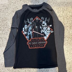 Star Wars The Force Awakens Black and Gray Long Sleeve Tee